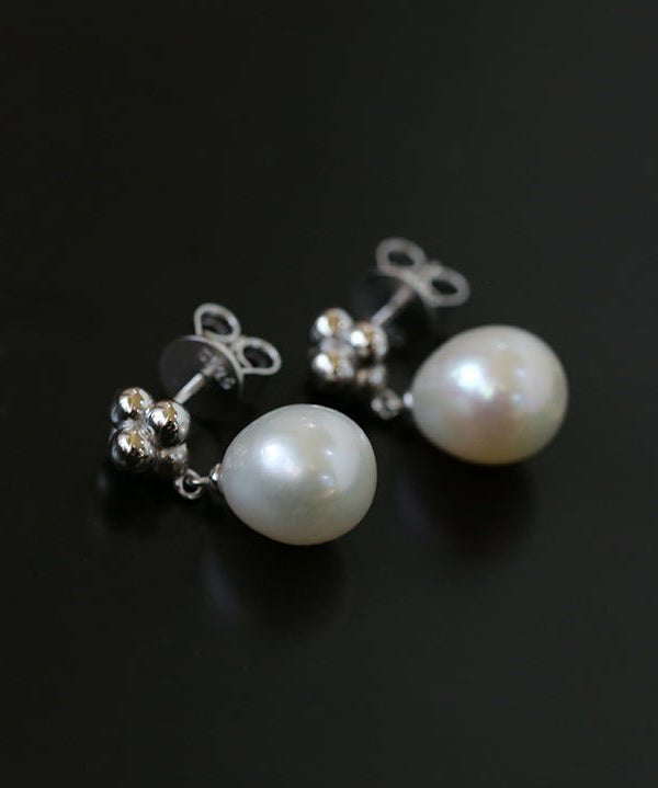 Elegant Sterling Silver Pearl Earrings - floysun