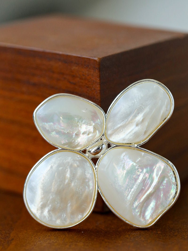 Elegant Temperament Natural White Mother - of - pearl Lilac Brooch - floysun