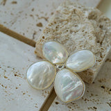 Elegant Temperament Natural White Mother - of - pearl Lilac Brooch - floysun