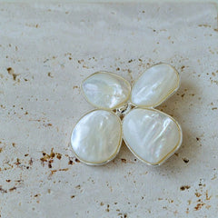 Elegant Temperament Natural White Mother - of - pearl Lilac Brooch - floysun