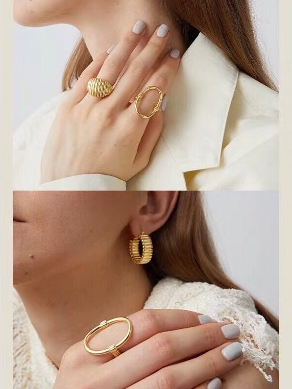 Elegant Vertical Stripe Ring - floysun