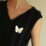 Elegant White Mother of Pearl Butterfly Brooch - floysun