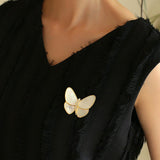 Elegant White Mother of Pearl Butterfly Brooch - floysun