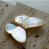 Elegant White Mother of Pearl Butterfly Brooch - floysun