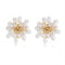 Embellished Series Blossoming Flower Pearl Earrings - floysun