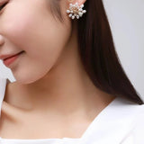 Embellished Series Blossoming Flower Pearl Earrings - floysun