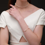 Embellished Series Classic Triple Bead Pearl Bracelet - floysun