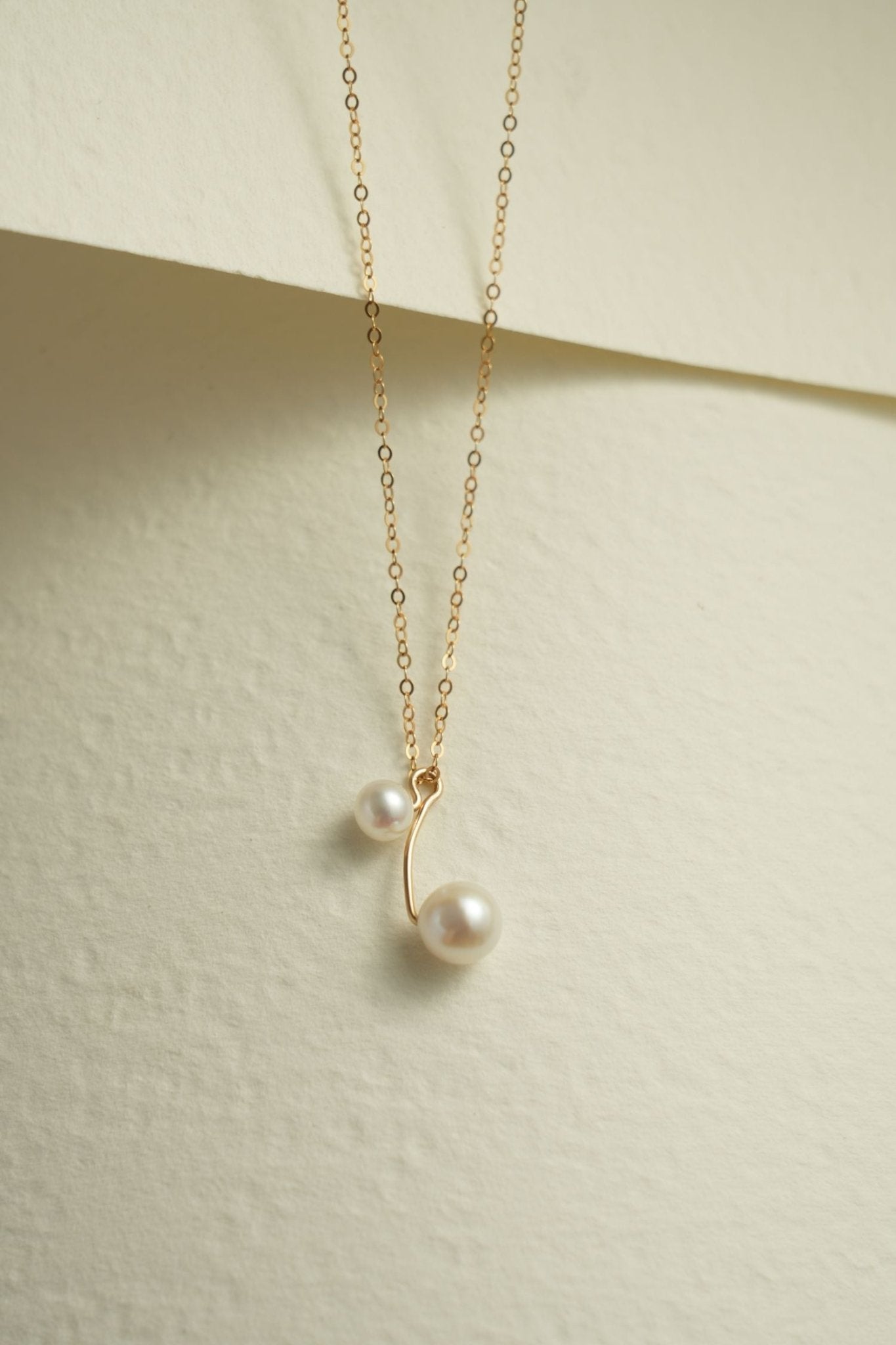 Embellished Series Double Bead Pearl Pendant Necklace - floysun