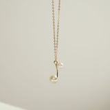 Embellished Series Double Bead Pearl Pendant Necklace - floysun