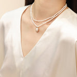 Embellished Series Double - Layer Pearl Necklace - floysun