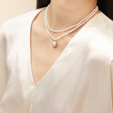 Embellished Series Double - Layer Pearl Necklace - floysun