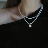 Embellished Series Double - Layer Pearl Necklace - floysun