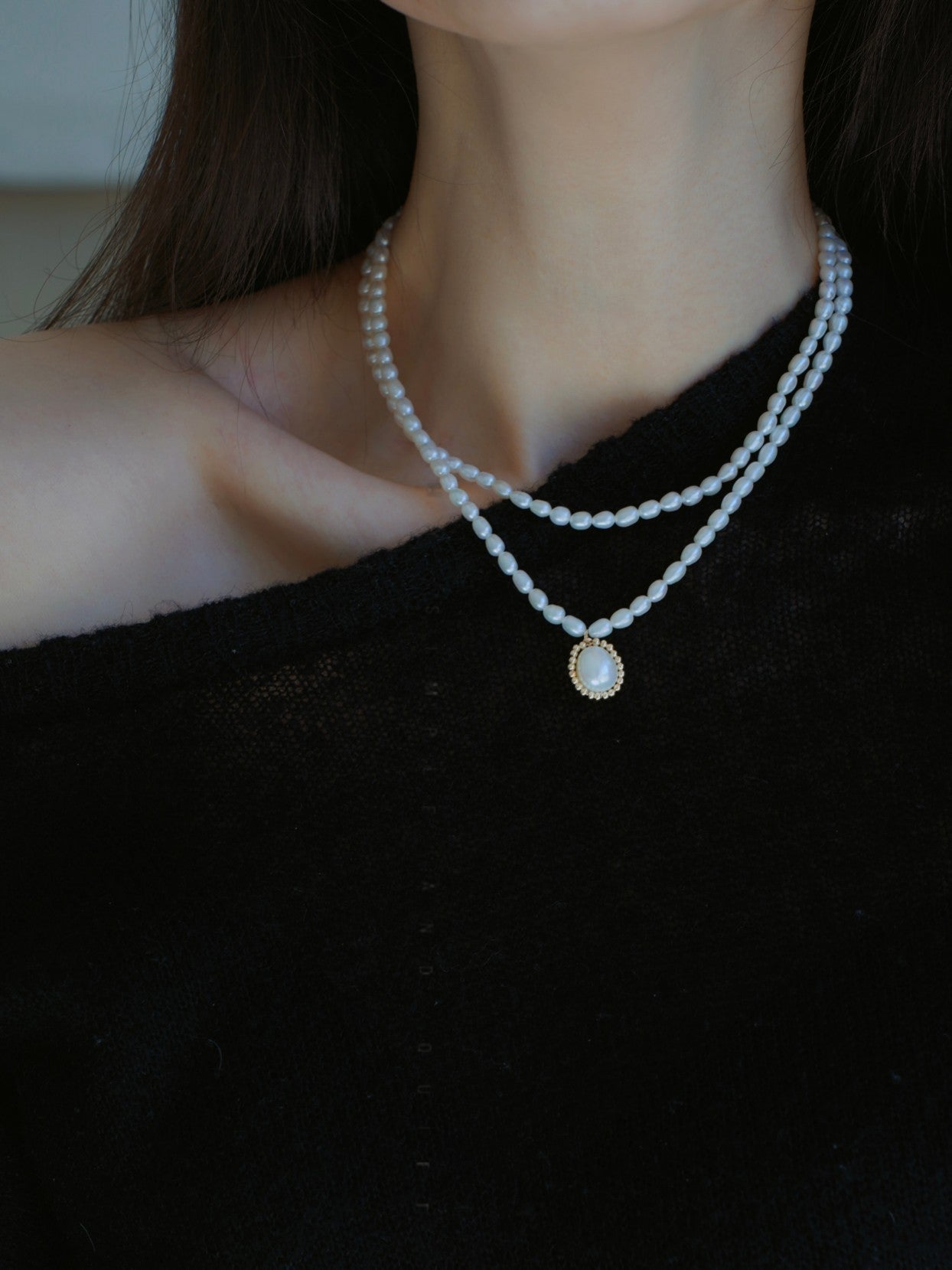 Embellished Series Double - Layer Pearl Necklace - floysun