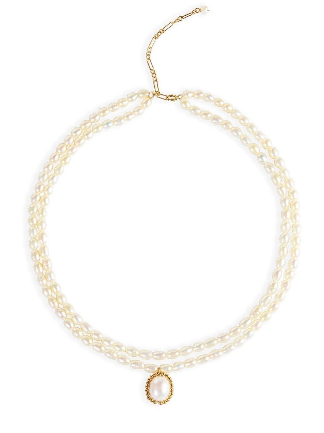 Embellished Series Double - Layer Pearl Necklace - floysun