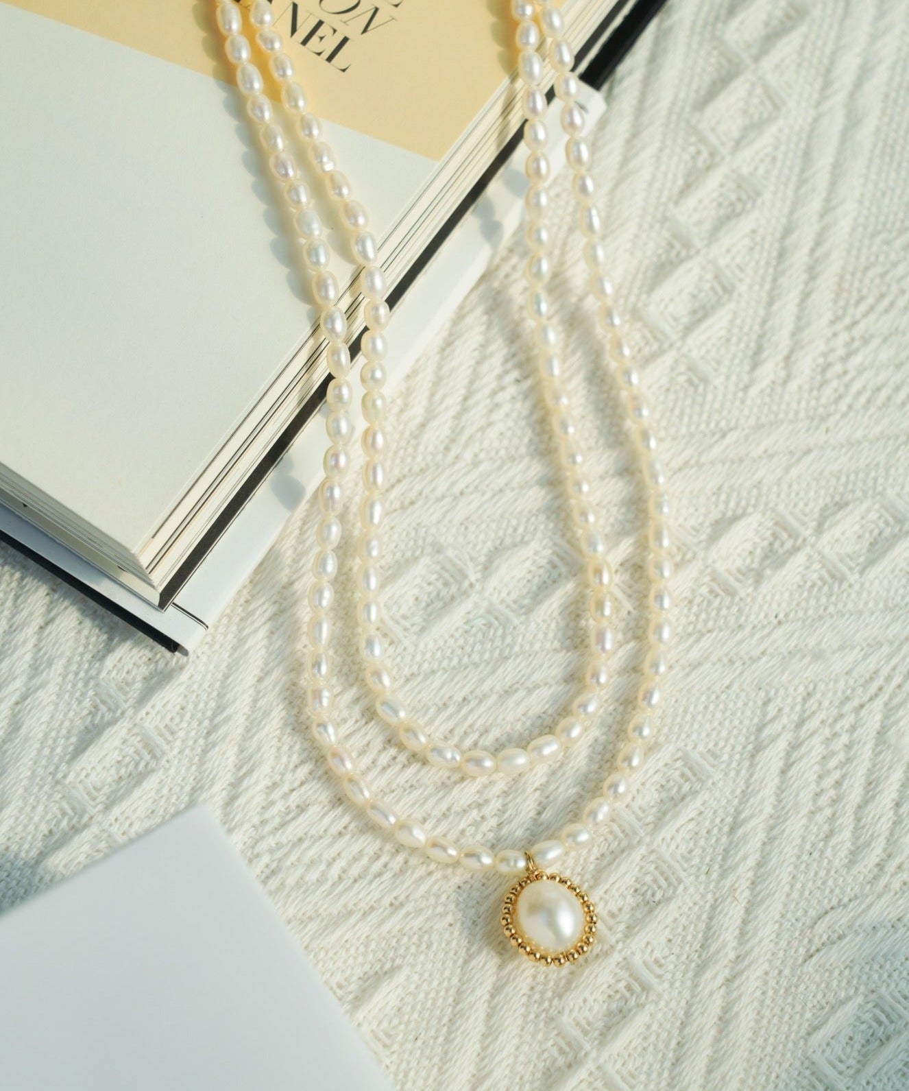 Embellished Series Double - Layer Pearl Necklace - floysun