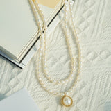 Embellished Series Double - Layer Pearl Necklace - floysun