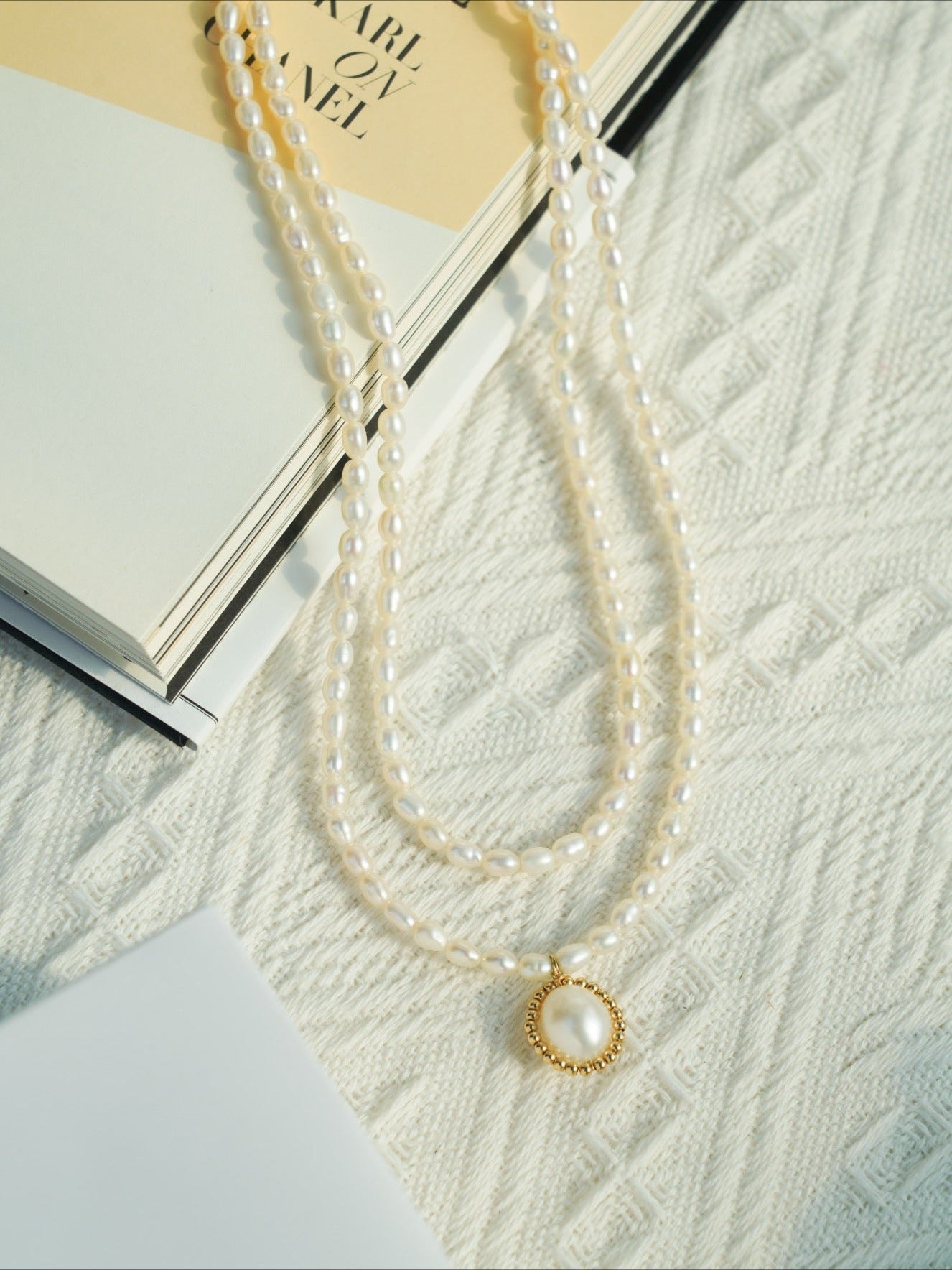 Embellished Series Double - Layer Pearl Necklace - floysun