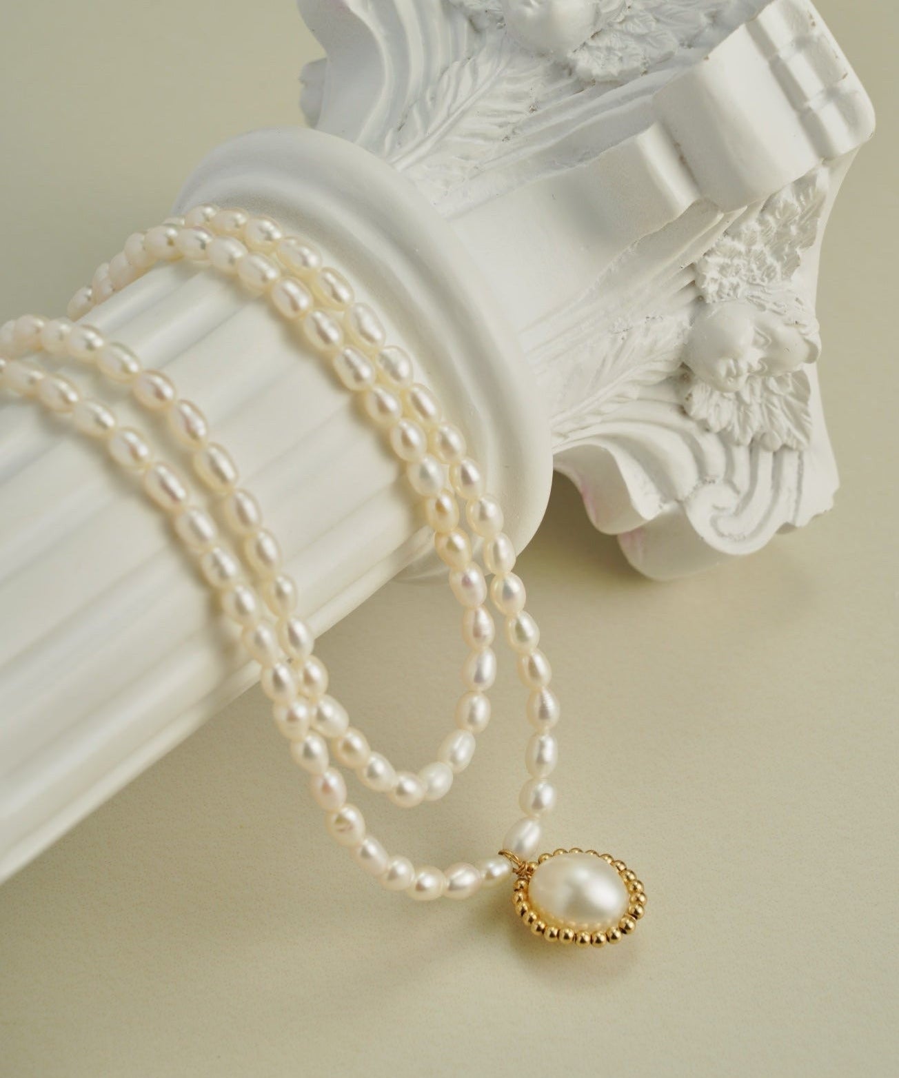 Embellished Series Double - Layer Pearl Necklace - floysun