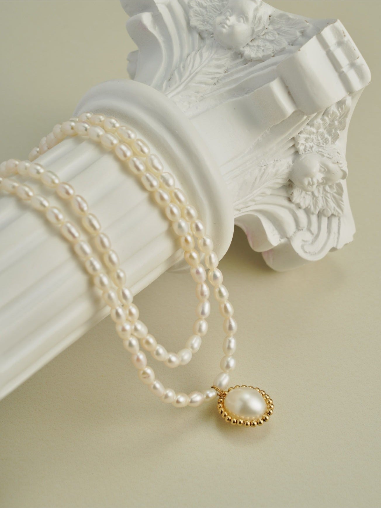 Embellished Series Double - Layer Pearl Necklace - floysun