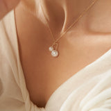 Embellished Series Double Pearl Mom Necklace - floysun