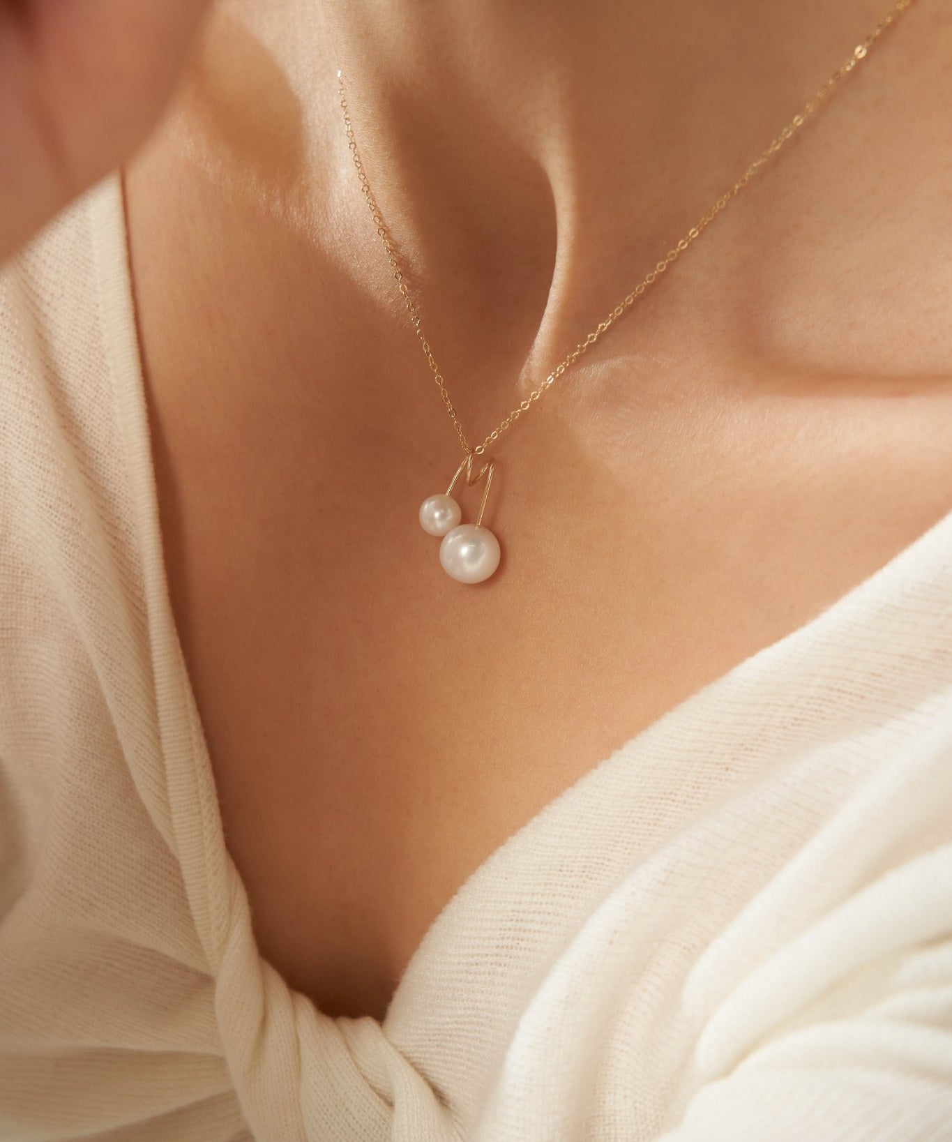 Embellished Series Double Pearl Mom Necklace - floysun