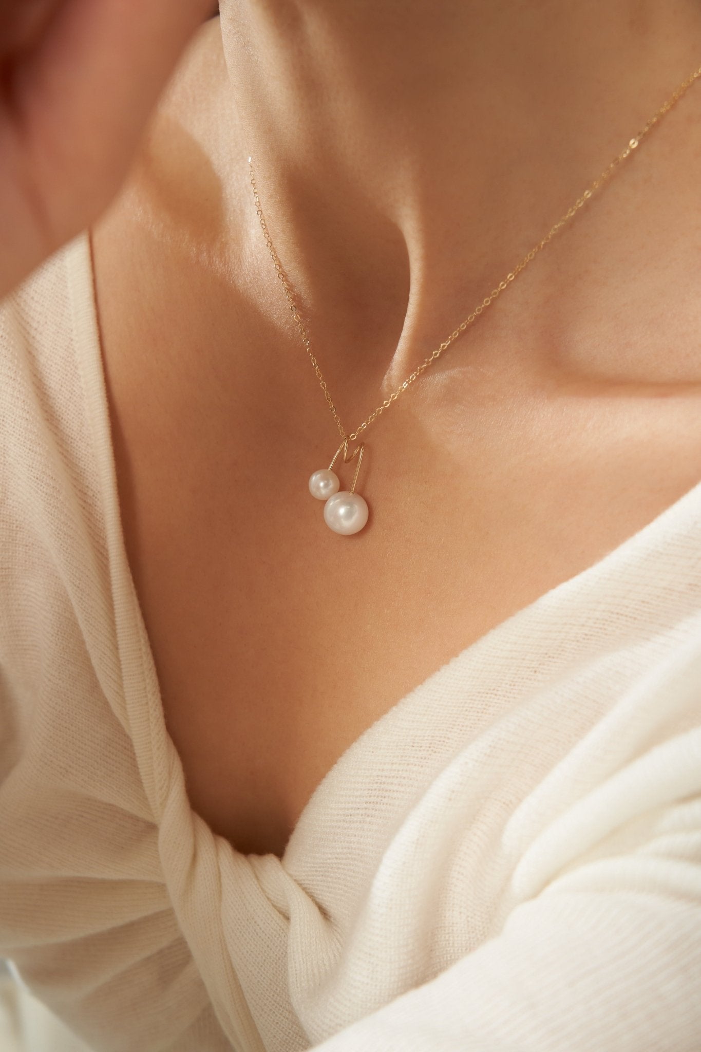 Embellished Series Double Pearl Mom Necklace - floysun