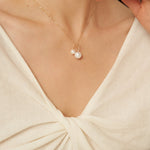 Embellished Series Double Pearl Mom Necklace - floysun