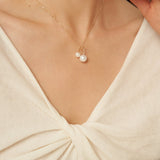 Embellished Series Double Pearl Mom Necklace - floysun