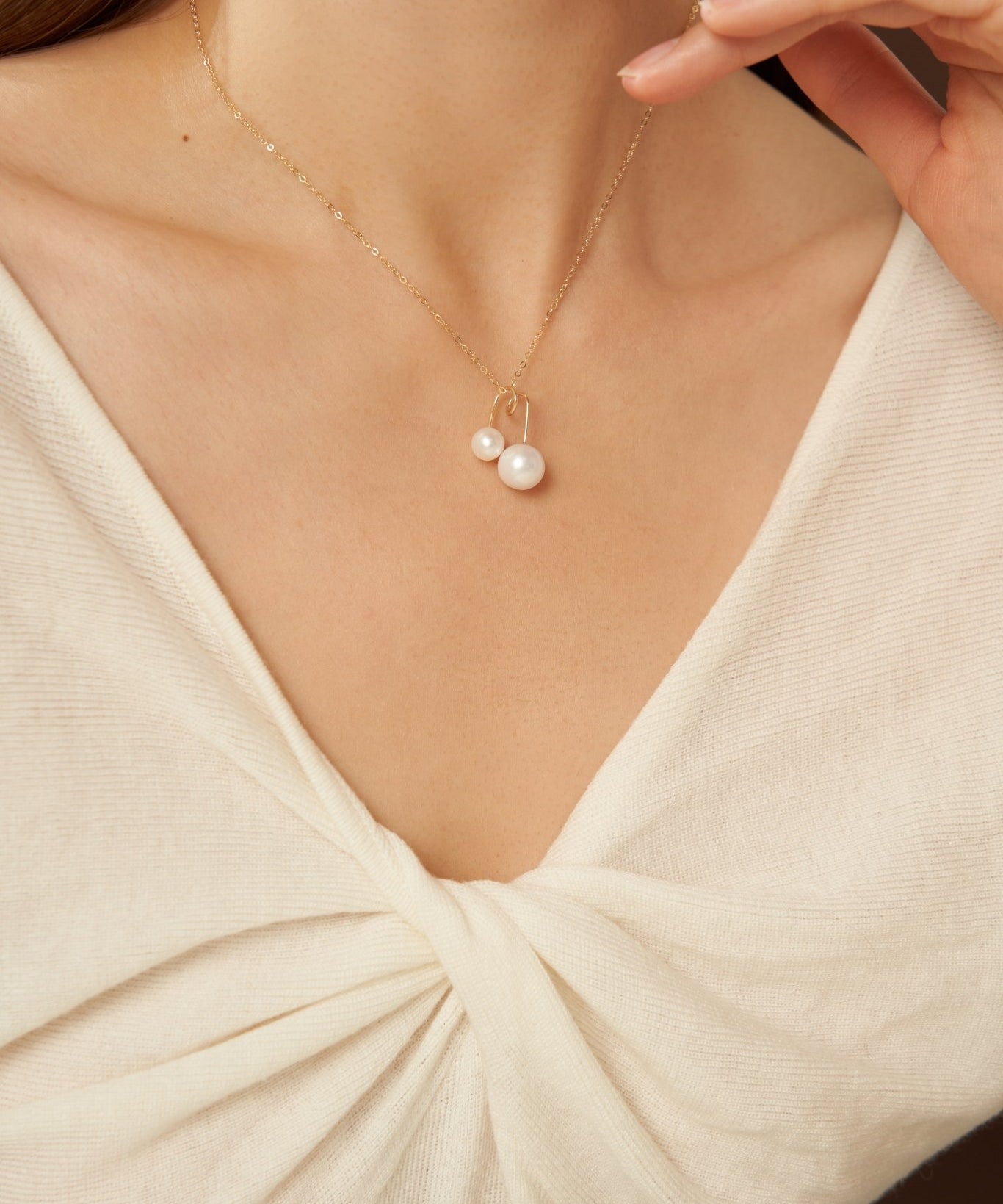 Embellished Series Double Pearl Mom Necklace - floysun