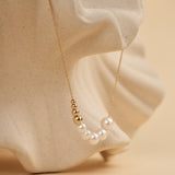 Embellished Series Gold Gradient Beaded Necklace - floysun