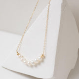 Embellished Series Golden Pearl Smile Necklace - floysun