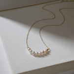 Embellished Series Golden Pearl Smile Necklace - floysun