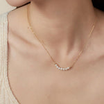 Embellished Series Golden Pearl Smile Necklace - floysun