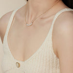 Embellished Series Golden Pearl Smile Necklace - floysun