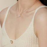 Embellished Series Golden Pearl Smile Necklace - floysun