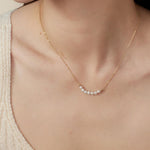 Embellished Series Golden Pearl Smile Necklace - floysun