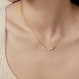 Embellished Series Golden Pearl Smile Necklace - floysun