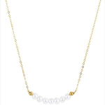 Embellished Series Golden Pearl Smile Necklace - floysun