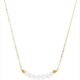 Embellished Series Golden Pearl Smile Necklace - floysun