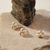 Embellished Series Lucky Clover Ear Clip Ear Studs - floysun