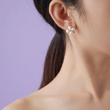 Embellished Series Lucky Clover Ear Clip Ear Studs - floysun