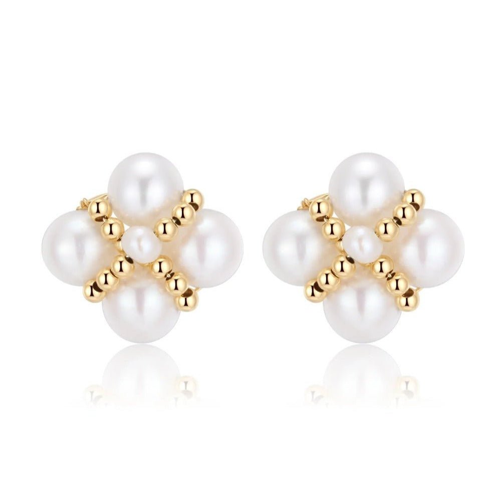 Embellished Series Lucky Clover Ear Clip Ear Studs - floysun