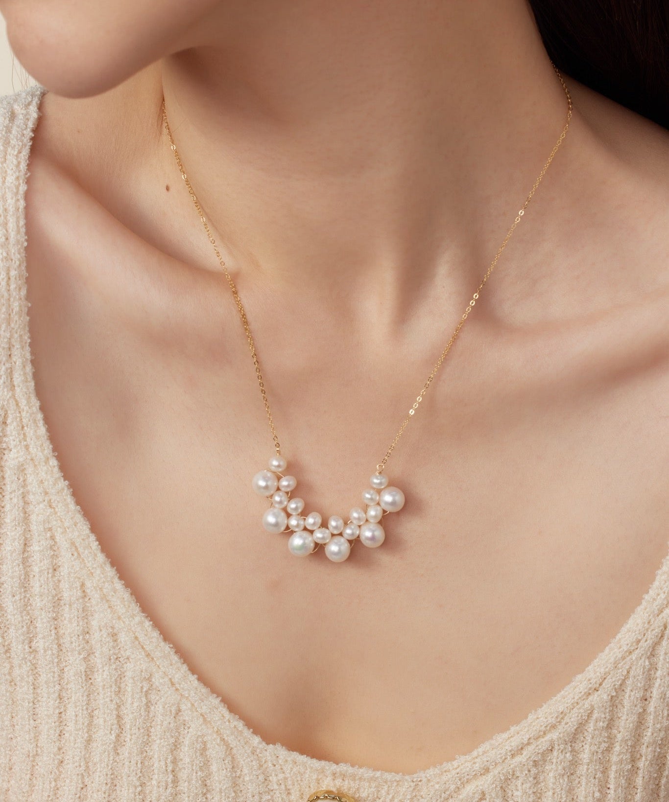 Embellished Series Pearl Cloud Necklace - floysun