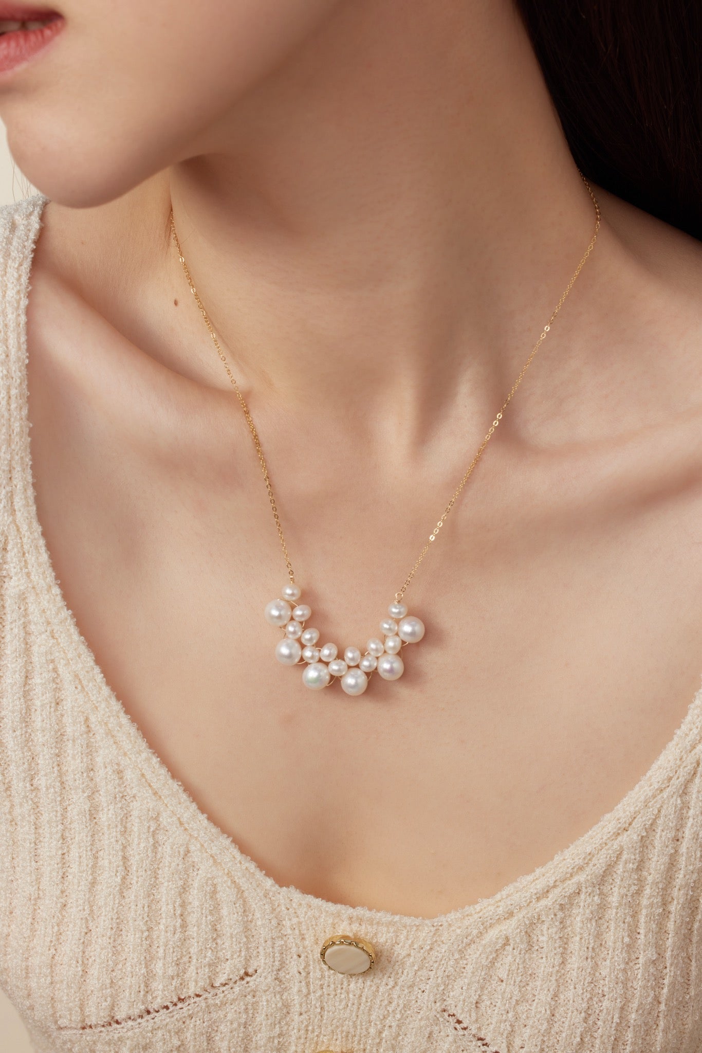 Embellished Series Pearl Cloud Necklace - floysun