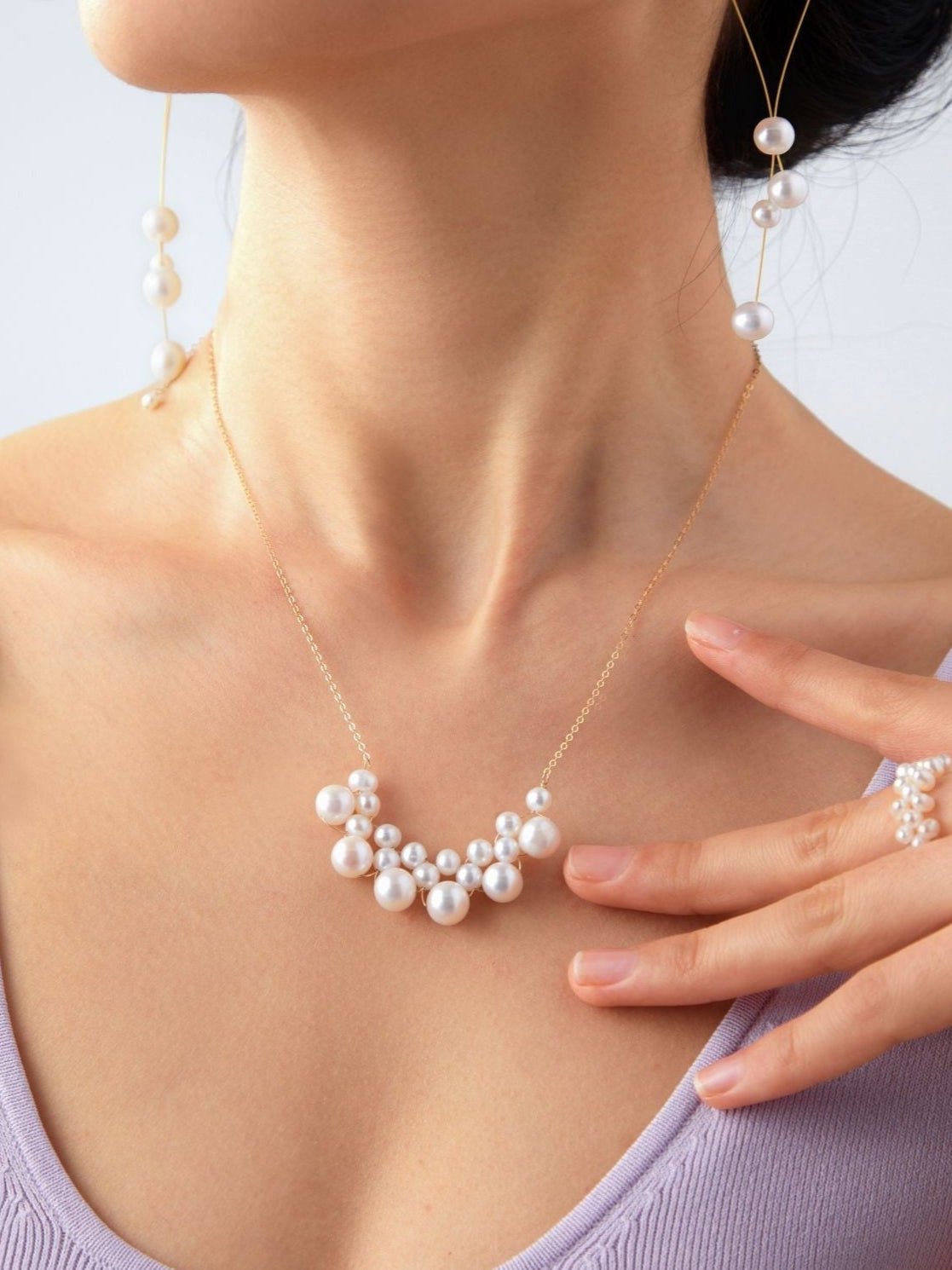 Embellished Series Pearl Cloud Necklace - floysun