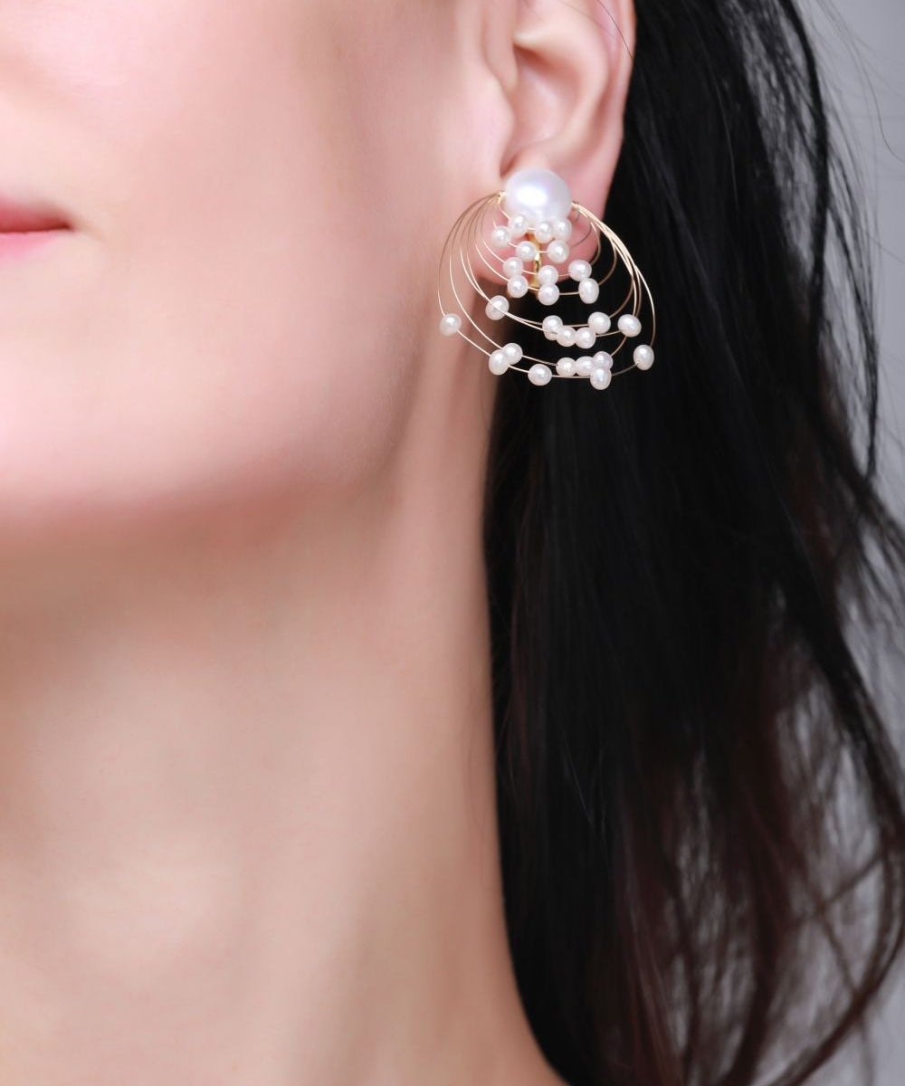 Embellished Series Planetary Orbit Studs Earrings Ear Clips - floysun