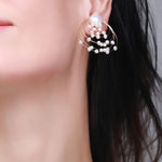 Embellished Series Planetary Orbit Studs Earrings Ear Clips - floysun