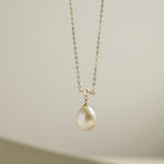 Embellished Series Plump Droplet Pearl Pendant Necklace - floysun