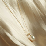 Embellished Series Plump Droplet Pearl Pendant Necklace - floysun