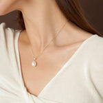 Embellished Series Plump Droplet Pearl Pendant Necklace - floysun